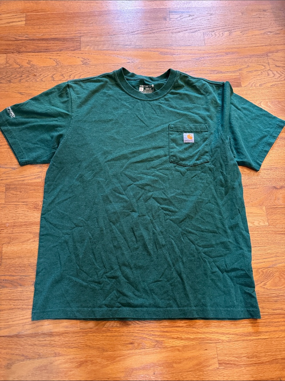 Carhartt Green Short Sleeve Pocket Tee with Logo Patch